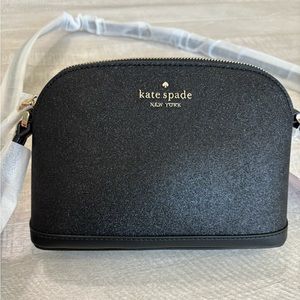 Kate Spade Small Dome Top Zip Crossbody Black Glitter NWT